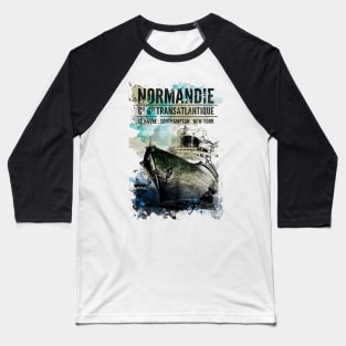 Normandie Cie Gle Transatlantique Baseball T-Shirt